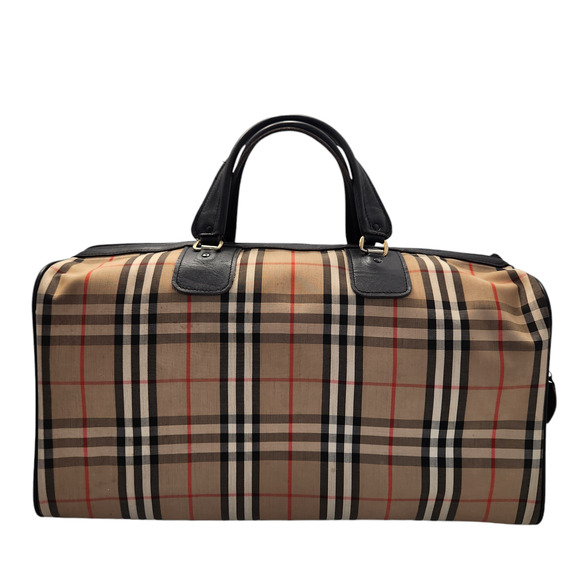 Authentic Old Vintage BURBERRY Checkered Travel Carry On Bag - Picture 1 of 14